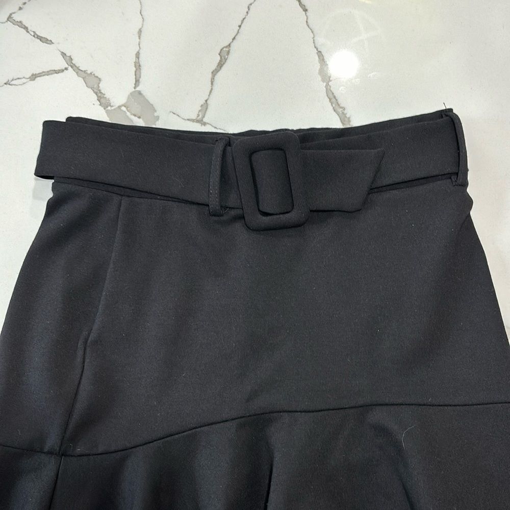 Originality | Women’s Black Belted Fit and Flare Mini Skirt - Picture 5 of 13